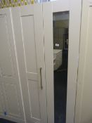 *White Double Wardrobe with Mirrored Door