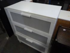White Three Height Chest of Drawers