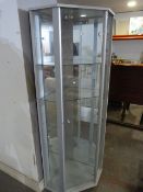 Glazed Silver Framed Corner Display Cabinet