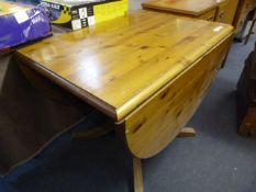 Pine Drop Leaf Table on Pedestal Base