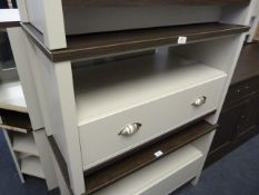 *Grey Single Drawer TV Unit with Darkwood Top