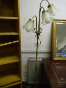 Polished Brass Three Branch Standard Lamp