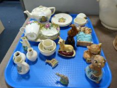 Tray of Pendelfin, Beswick, Commemorative Teaware and Crested China