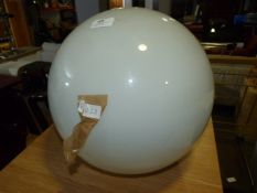 Large White Glass Globe Ceiling Light