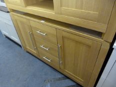 *Light Oak Sideboard with Two Doors and Three Drawers