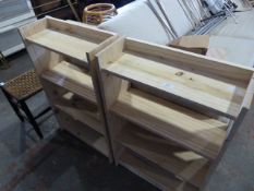 Pair of Pine Four Height Bookshelves