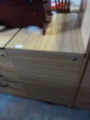 Three Drawer Beech Effect Filing Cabinet