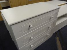 *White Three Height Chest of Drawers with Porcelain Handles