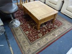 Red Floral Patterned Rug