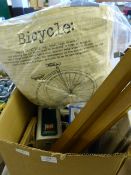 Box Containing Pair of Cushions, Photo Frames, Coat Hooks, etc.