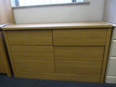 *Light Oak Six Drawer Chest Side Unit