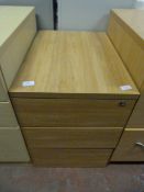 Light Oak Standalone Three Drawer Unit
