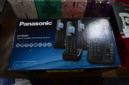 *PANASONIC QUAD DECT BLACK CORDLESS PHONES