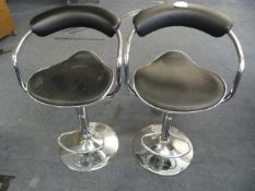 *TWO BLACK GAS LIFT BARSTOOLS