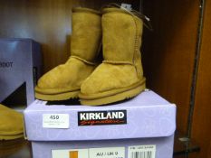 *KIRKLAND SHEEPSKIN BOOTS (CHESTNUT) SIZE:9