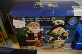 *SANTA & SNOWMAN LED 2PK