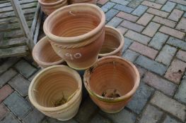 *Five Small Terracotta Planters