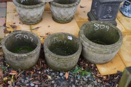 *Three Half Barrel Concrete Planters