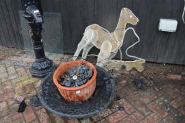 *Illuminated Reindeer and Fountain