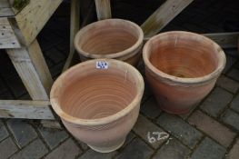 *Three Assorted Terracotta Planters