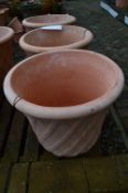 *Pair of Decorative Terracotta Plant Pots