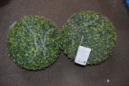 *Two Artificial Hanging Topiaries