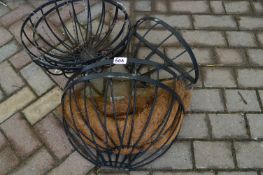 *Two Metal Hanging Baskets and Three Hay Racks