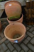*Three Assorted Terracotta Planters