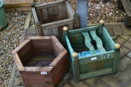 *Three Wooden Planters