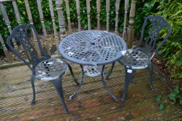 *Three Piece Metal Patio Set Comprising of Table and Two Chairs