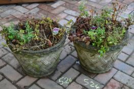 *Two Decorative Concrete Planters