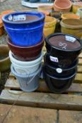 *Seven Assorted Heritage Garden Plant Pots in Various Colours