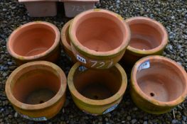 *Seven Small Terracotta Plant Pots