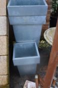 *Three Galvanised Planters