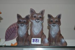 *Three Fox Garden Ornaments