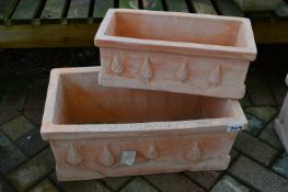 *Two Graduating Oblong Terracotta Plant Pots