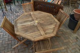 *Folding Octagon Table with Four Chairs