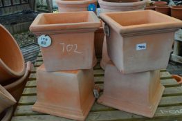 *Four Square Terracotta Plant Pots