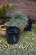 *Grass in Pot and Five Assorted Plant Pots