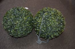 *Two Artificial Hanging Topiaries