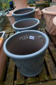 *Three Grey National Trust Hand Finished Garden Planters