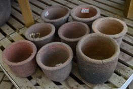 *Eight Small Sandblasted Planters
