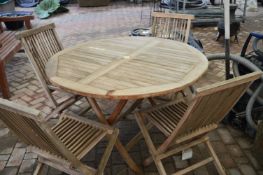 *Folding Table and Four Chair Patio Set