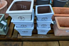 *Seven Heritage Gardens Planters in Light Blue and Cream
