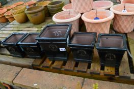 *Five Heritage Garden Plant Pots in Black