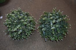 *Two Artificial Hanging Topiaries