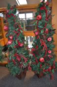 *Pair of Decorative Christmas Trees