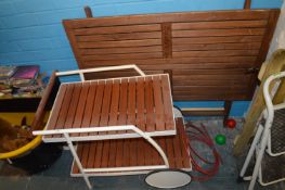 *Two Teir Teak and Tubular Steel Garden Trolley