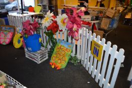 *Wood Picket Fence Complete with Two Magnetic Door Catches