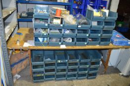 *45 Grey Plastic Storage Boxes Containing Various Diabolo, Yoyo and Other Spares
